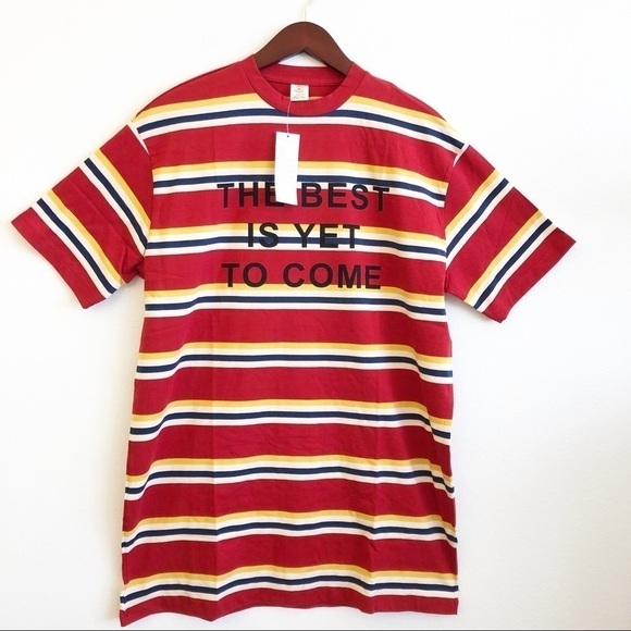 URBAN OUTFITTERS NWT Oversized Striped Graphic Text Top Size Large / XL - Picture 4 of 16